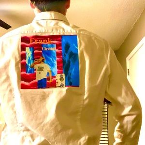 Customs white button up Frank Ocean design made in house can also in plains tee